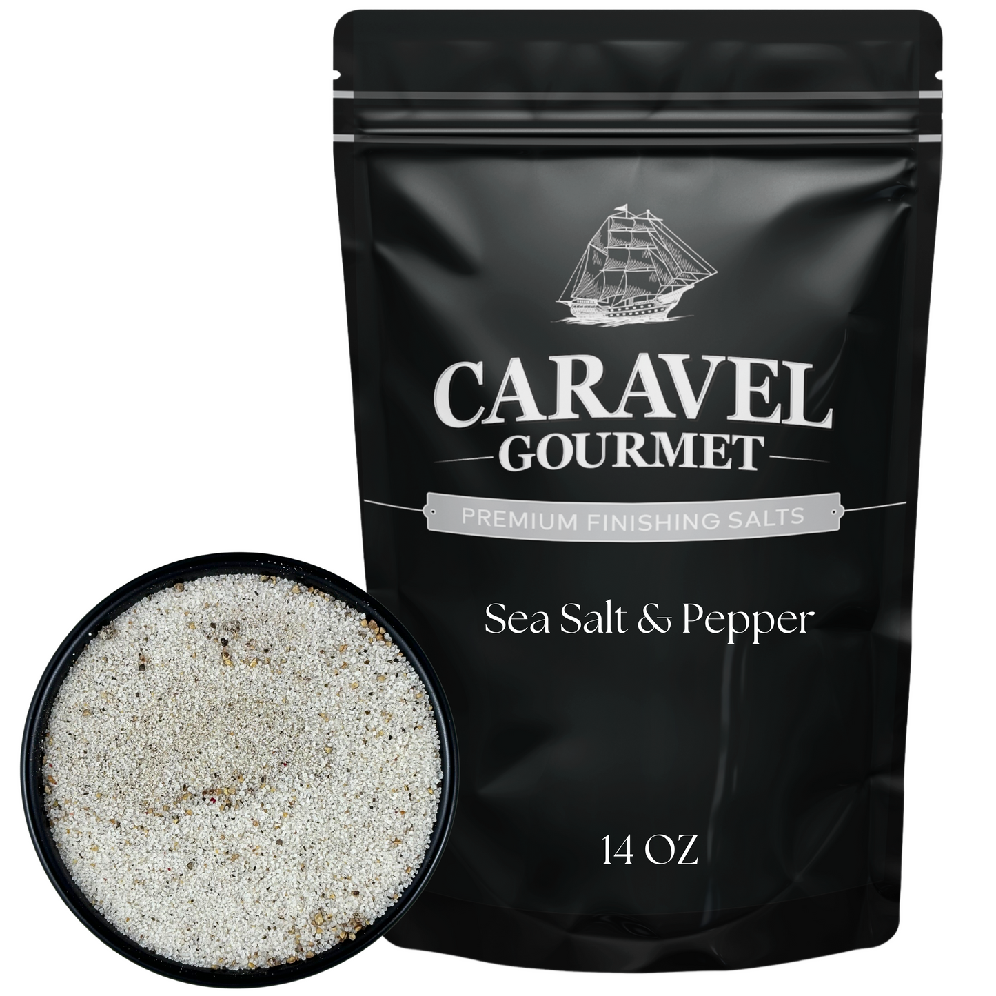 Salt and Pepper Sea Salt - 14 oz Pouch