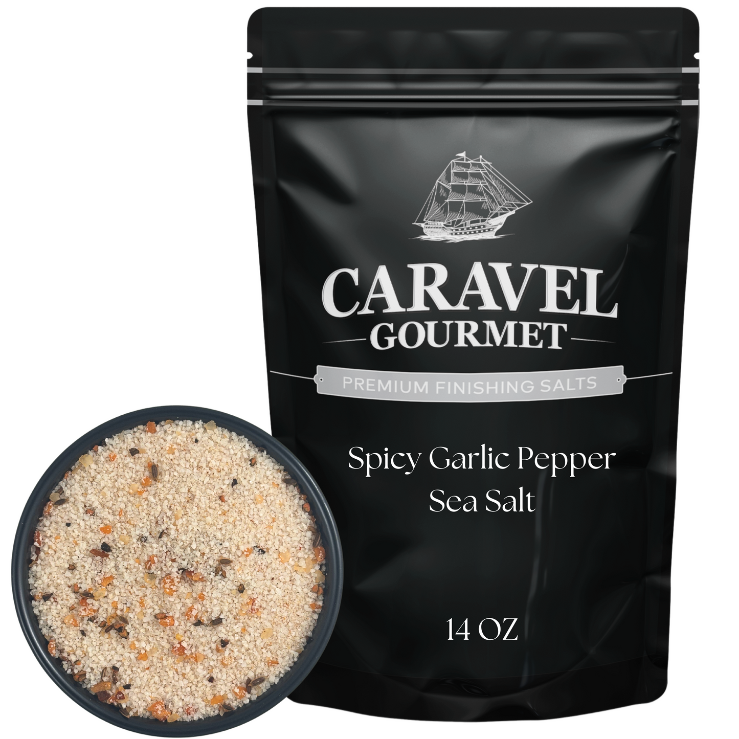 Spicy Garlic Pepper Sea Salt - 14 oz Pouch