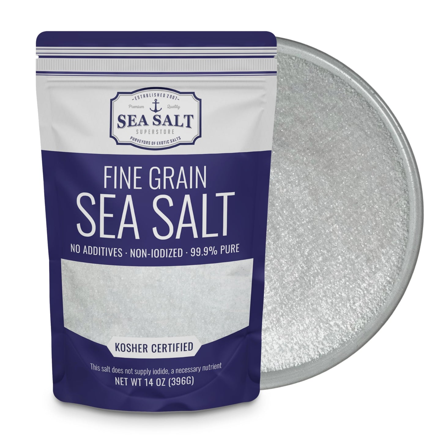 Fine Grain Sea Salt 14 oz Pouch