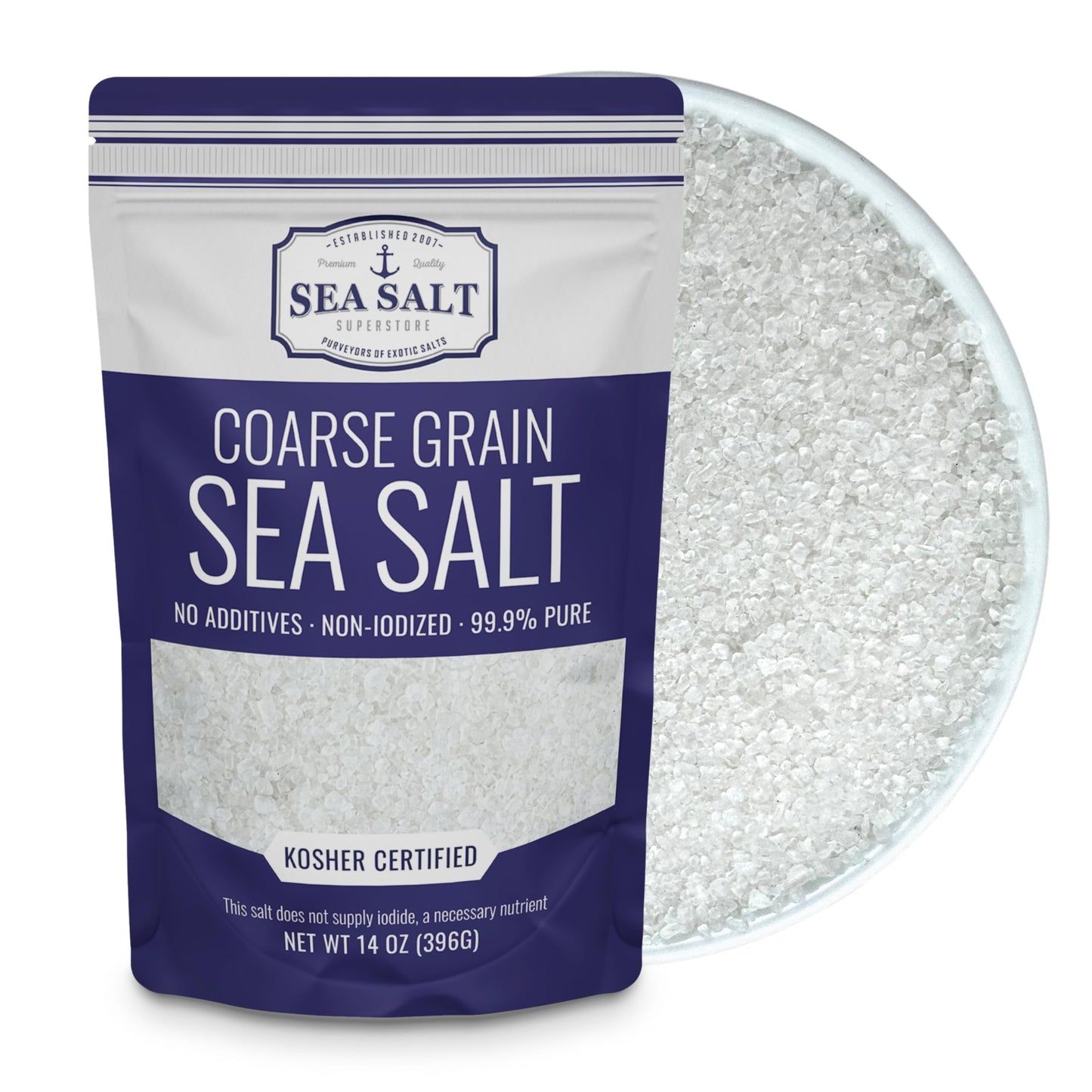 Coarse Grain Sea Salt - 14 oz Pouch