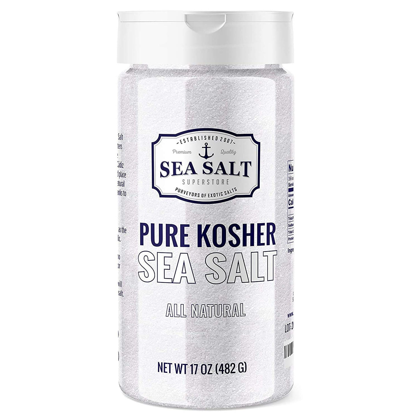 Kosher Coarse Grain Sea Salt - 16 oz Shaker