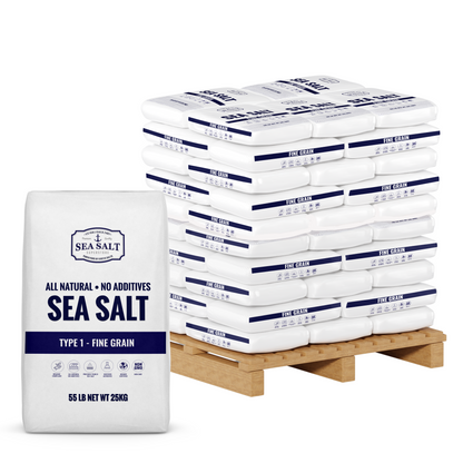 Small/Fine Grain - Natural Sea Salt - Bulk Pallet