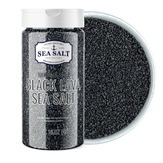 Black Lava Sea Salt - 16 oz Shaker