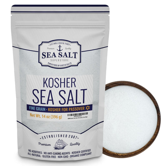 Kosher Fine Grain Sea Salt 14 oz Pouch