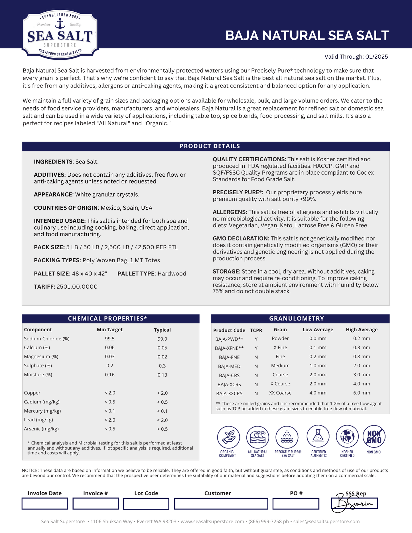 Natural Sea Salt - X-Fine Grain