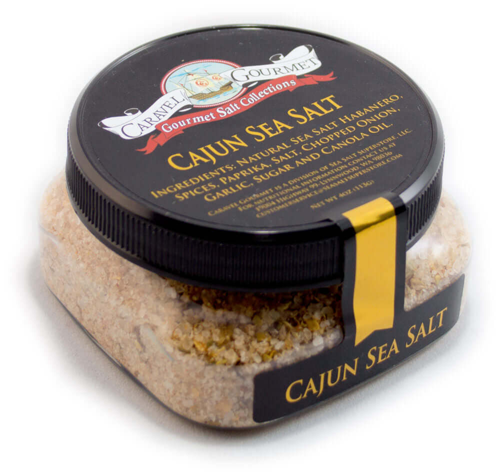 Cajun Sea Salt - 4 oz - Stackable Container - Caravel Gourmet - Case of 6
