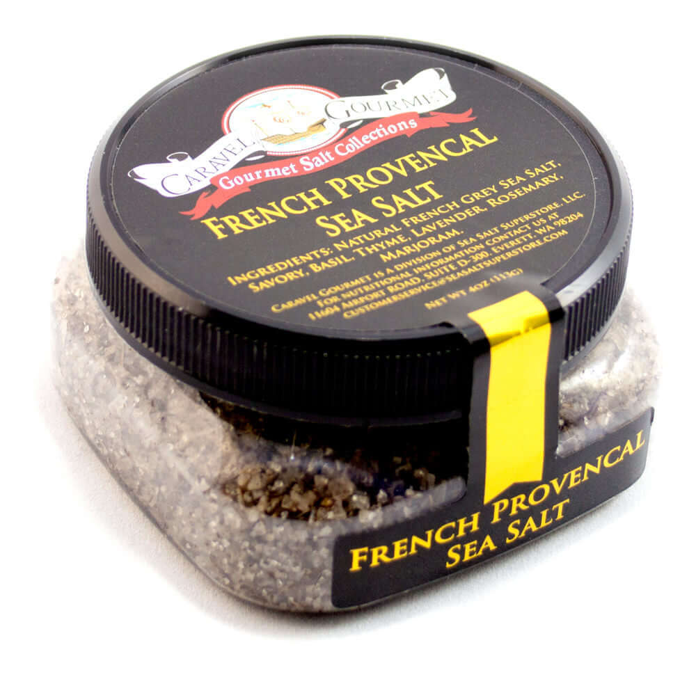 French Provencal Sea Salt - 4 oz - Stackable Container - Caravel Gourmet - Case of 6