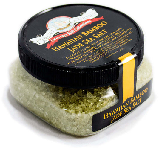 Hawaiian Bamboo Jade Sea Salt - 4 oz - Stackable Container - Caravel Gourmet - Case of 6
