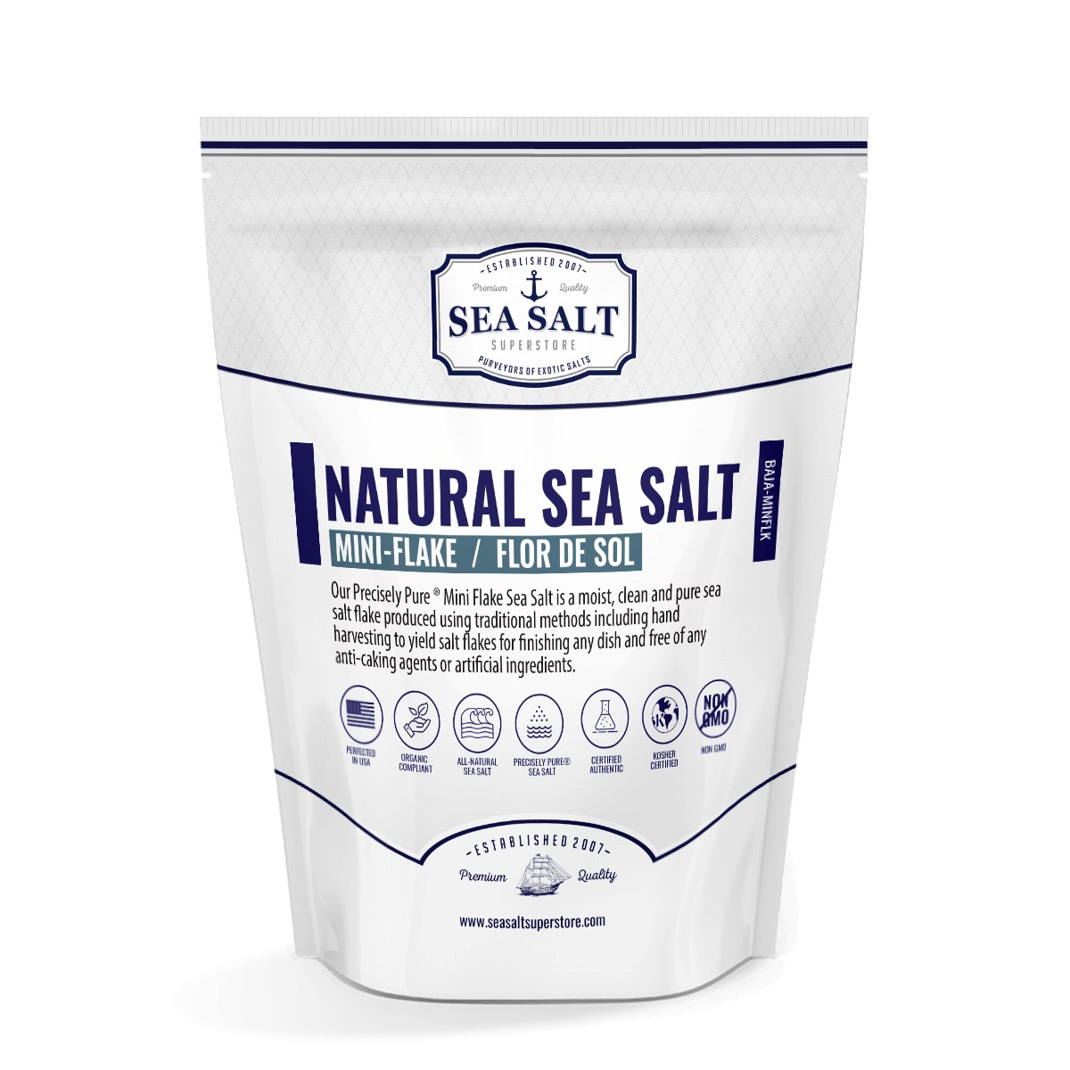 Fleur De Sel (Flor de Sol) Sea Salt - All Natural, No Additives