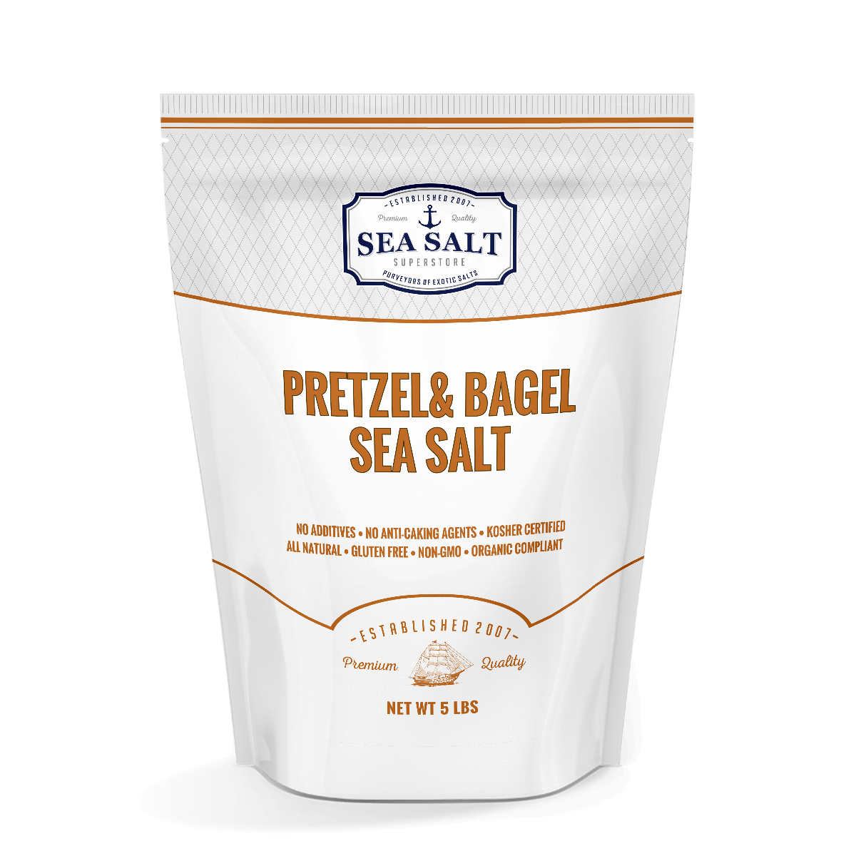 Pretzel & Bagel Sea Salt - Natural, Medium Pretzel Grain, No Additives